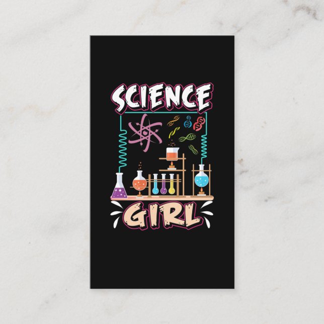 Carte De Visite Scientifique de laboratoire en chimie des filles (Devant)