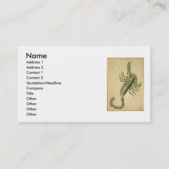Carte de visite Scorpio (Devant)