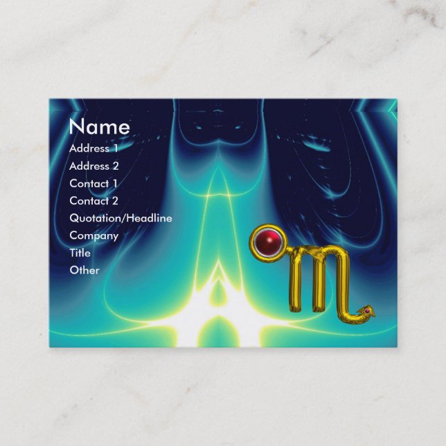 Carte De Visite SCORPIO ZODIAC ANNIVERSAIRE Grenade rouge (Devant)