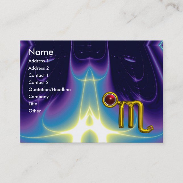 Carte De Visite SCORPIO ZODIAC ANNIVERSAIRE Grenade rouge (Devant)