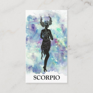 Carte De Visite *~* SCORPIO Zodiac Astrologie Lectures Blue Turquo