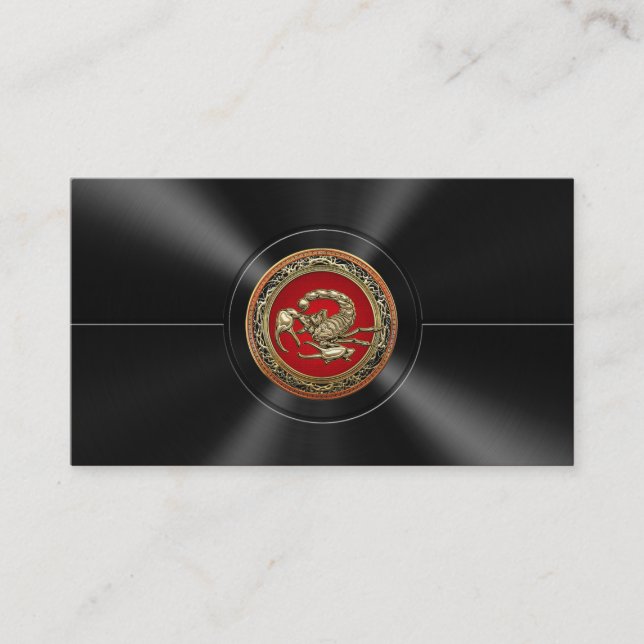 Carte De Visite Scorpion d'or sacré en rouge (Devant)
