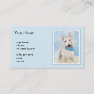 Carte De Visite Scottish Terrier Wheaten Dog Painting Art original