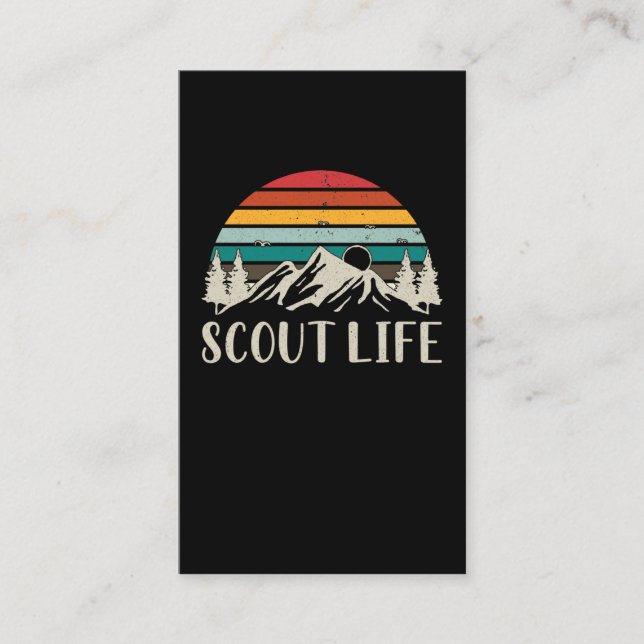 Carte De Visite Scout Nature Forest Mountain Camper Adventure (Devant)