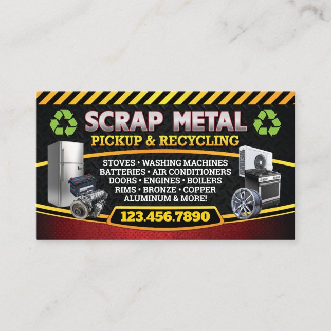 Carte De Visite Scrap Metal Pickup Recycle Bilingual Business Card (Devant)