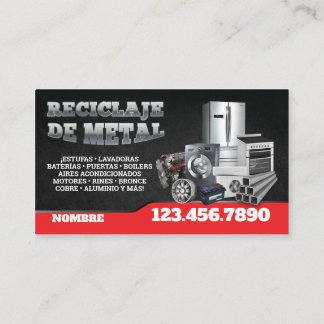 Carte De Visite Scrap Metal Recycle English-Spanish Business Card