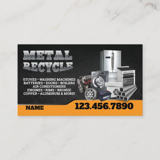 Carte De Visite Scrap Metal Recycle English-Spanish Business Card (Devant)