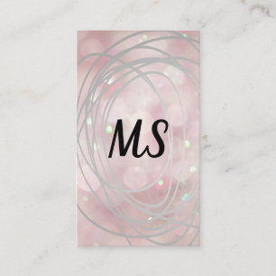 Carte De Visite Scribble Artiste Monogramme Livre rose
