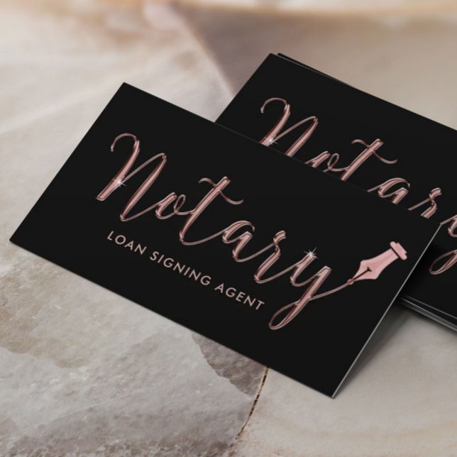 Carte De Visite Script 3D Rose Gold de l'agent de signature de prê (Créateur téléchargé)