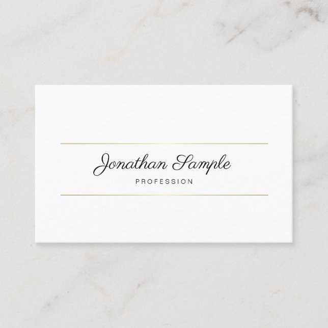 Carte De Visite Script à main or chic luxe élégant Modèle élégant (Devant)