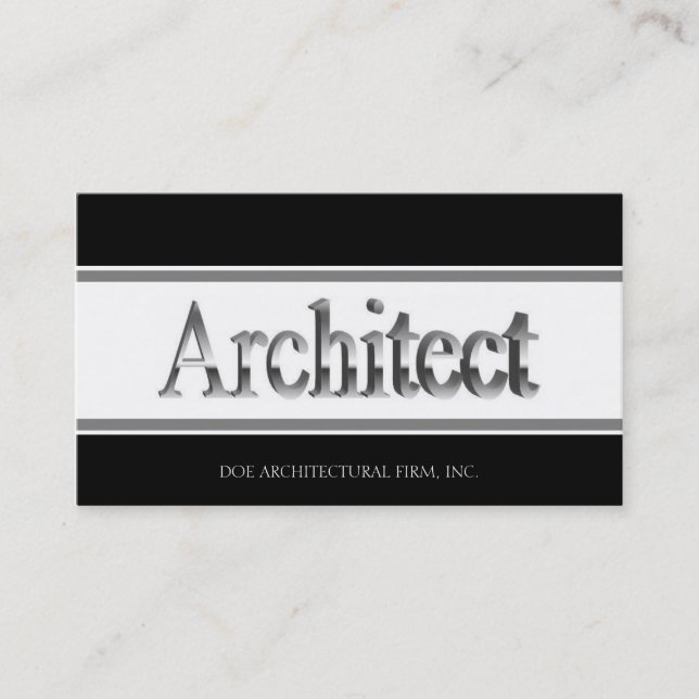 Carte De Visite Script B/W Architecte 3D (Devant)