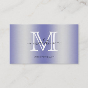 Carte De Visite Script brushed metal monogram
