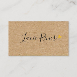 Carte De Visite Script chic Gold Love Heart Rustic Kraft