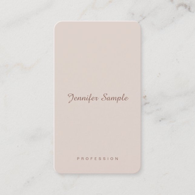 Carte De Visite Script Chic Moderne Professionnel Simple Modèle (Devant)