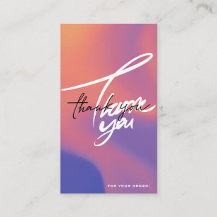 Carte De Visite Script couleur orange dégradant code QR merci