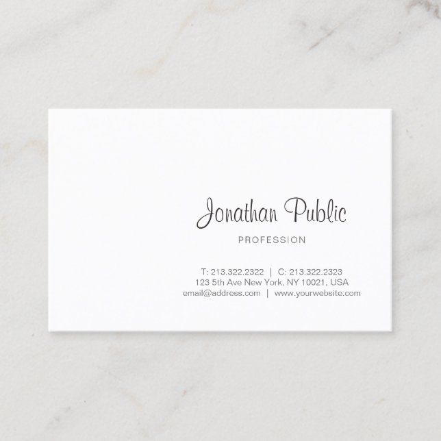 Carte De Visite Script de calligraphie élégant professionnel moder (Devant)