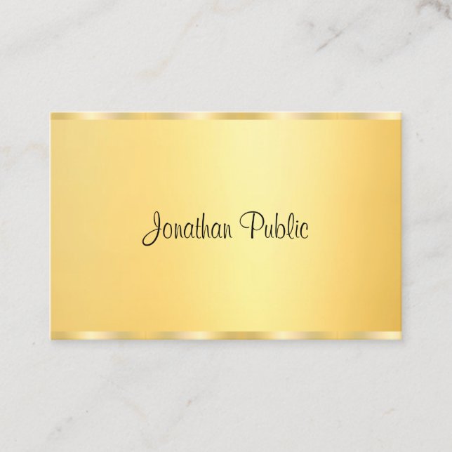 Carte De Visite Script de calligraphie moderne tendance Faux Gold (Devant)
