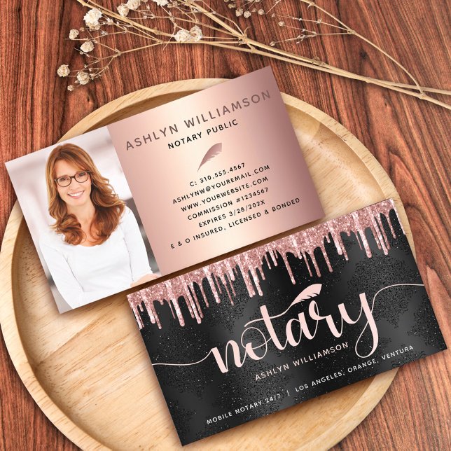 Carte De Visite Script de l'agent de prêt photo Noir Noir Parties  (Créateur téléchargé)