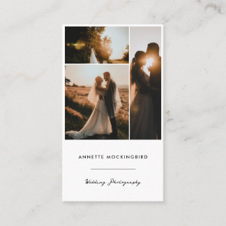Carte De Visite Script de photographie de mariage moderne en colla