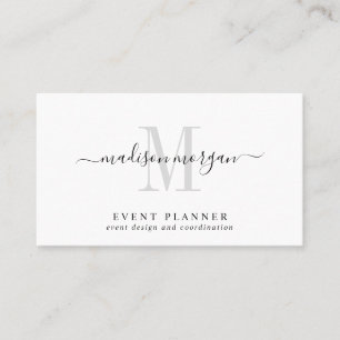 Carte De Visite Script de planificateur d'événement moderne simple