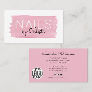 Carte De Visite Script de signature d'aquarelle des ongles