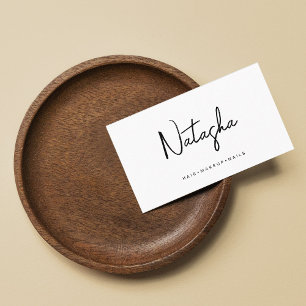 Carte De Visite Script de signature minimaliste noir blanc