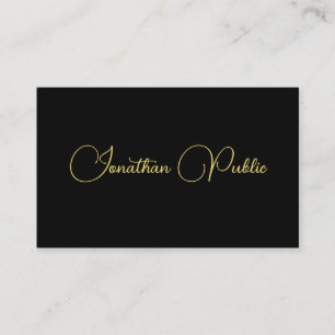 Carte De Visite Script de typographie personnalisable Modèle noir