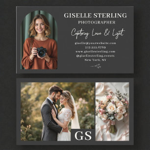 Carte De Visite Script élégant moderne au charbon de bois professi