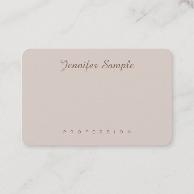 Carte De Visite Script élégant moderne Simple Plain Professional (Devant)