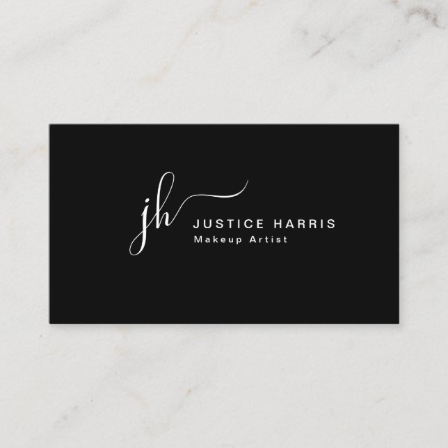 Carte De Visite Script élégant Monogramme Moderne Cuisine Professi (Devant)