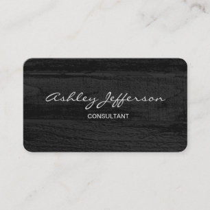 Carte De Visite Script élégant professionnel tendance gris bois