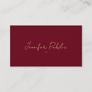 Carte De Visite Script Faux Gold personnalisé Luxe Premium épais