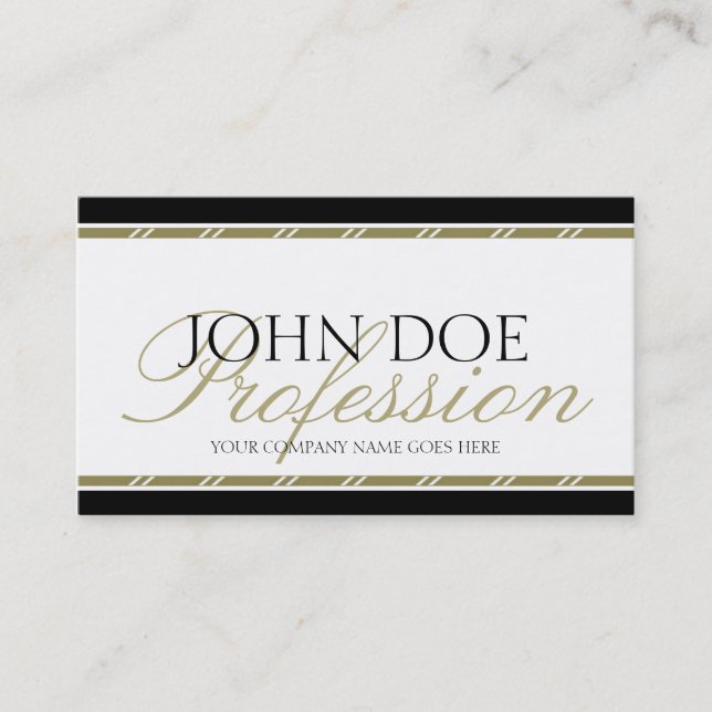 Carte De Visite Script Gold de YourJobTitle (Devant)