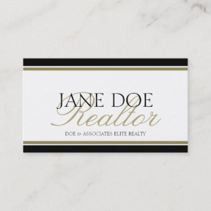 Carte De Visite Script Gold Realtor - Lettres disponibles -