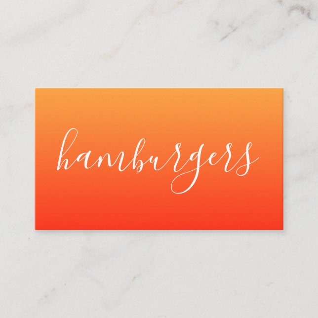 Carte De Visite script hamburgers (Devant)