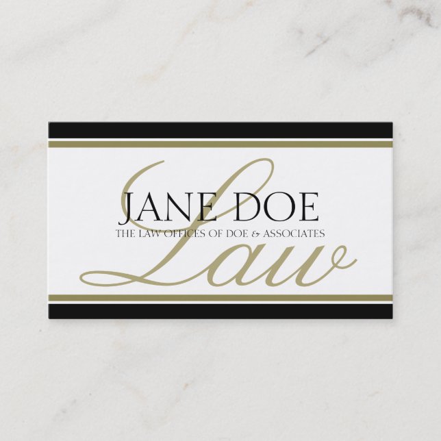 Carte De Visite Script Juridique Gold du Procureur (Devant)
