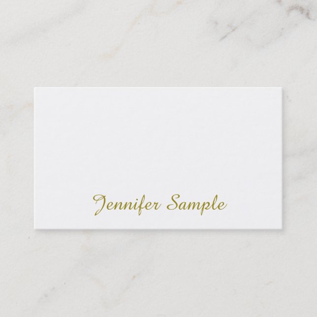 Carte De Visite Script manuscrit Gold Calligraphie Design tendance (Devant)
