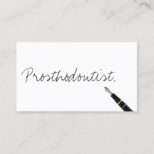 Carte De Visite Script manuscrit minimaliste prosthodontique