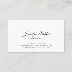 Carte De Visite Script manuscrit Moderne Simple Professionnel Chic