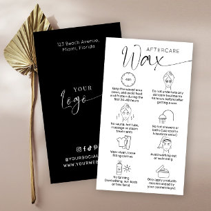 Carte De Visite Script minimaliste Logo Corps Cheveux Cire Après-S