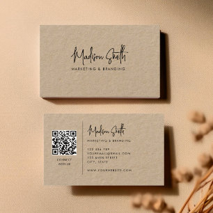 Carte De Visite Script minimaliste moderne Kraft