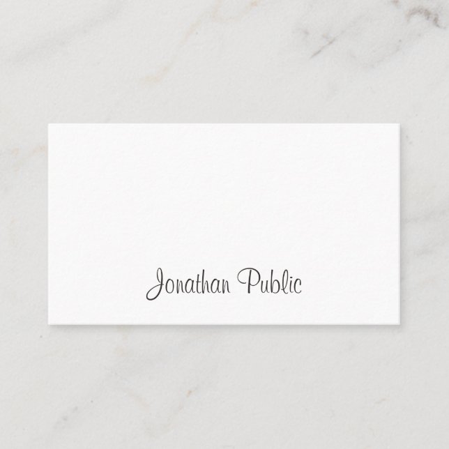 Carte De Visite Script moderne créatif Propre Professionnel tendan (Devant)