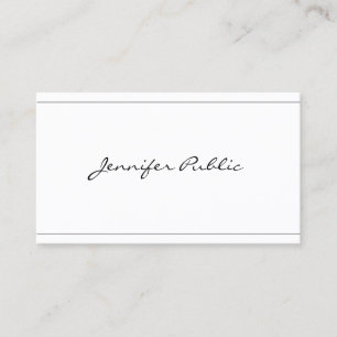 Carte De Visite Script Moderne élégant Design élégant Belle Plaine