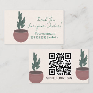Carte De Visite Script Plante Merci