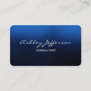 Carte De Visite Script professionnel élégant tendance Bleu
