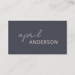 Carte De Visite Script rose pâle de marine moderne minimaliste noi