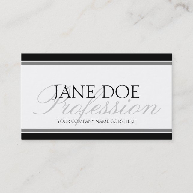 Carte De Visite Script Silver YourJobTitle (Devant)