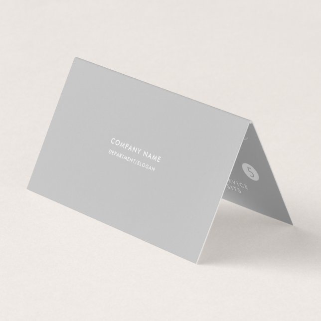 Carte De Visite Script simple - Argent et blanc double fidélité (Devant)