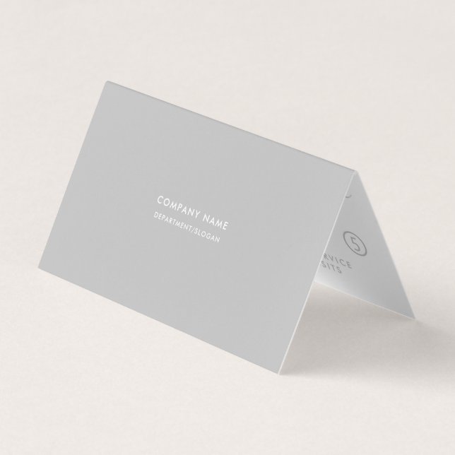 Carte De Visite Script simple - Argent et blanc double fidélité (Devant)