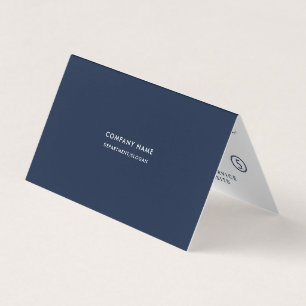 Carte De Visite Script simple - Bleu bleu et blanc double fidélité